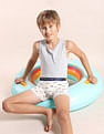 USPA Innerwear Boys Mid Rise Cotton Spandex Trunks - Pack Of 3