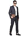 Tommy Hilfiger Men Navy Tailored Regular Fit Check Formal Blazer