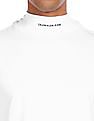 Calvin Klein Men White High Neck Solid T-Shirt