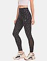 Calvin Klein Women Black And Grey Allover Animal Print 7/8 Active Leggings