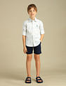U.S. Polo Assn. Kids Boys Spread Collar Tropical Shirt