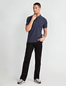 Flying Machine Solid Cotton Polo Shirt