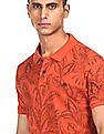 Aeropostale Men Orange Printed Pique Polo Shirt