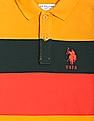 U.S. Polo Assn. Kids Horizontal Stripe Pique Cotton Polo Shirt