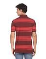 AD by Arvind Cotton Horizontal Striped Polo Shirt