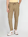 Flying Machine Elasticised Waist Solid Trousers
