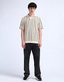 Flying Machine Vertical Striped Relaxed Polo Shirt