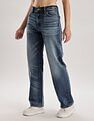 Calvin Klein Jeans Mid-Wash Straight-Fit High Rise Jeans