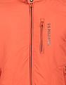 U.S. Polo Assn. Men Orange High Neck Zip Up Solid Jacket