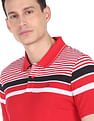 AD by Arvind Cotton Horizontal Stripe Polo Shirt