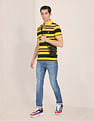 U.S. Polo Assn. Men Yellow Ribbed Collar Pique Polo Shirt