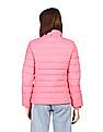 Tommy Hilfiger Women Pink Long Sleeve Solid Detachable Fur Hood Jacket