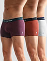 USPA Innerwear Anti Microbial Solid OET13 Trunks - Pack Of 3
