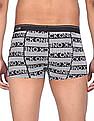 Calvin Klein Underwear Men Black Elasticized Brand Waist Brand Print  Trunks
