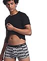 Calvin Klein Underwear Men Black Elasticized Brand Waist Brand Print  Trunks