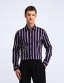 Flying Machine Vertical Striped Satin Shirt