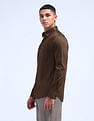 Flying Machine Solid Satin Shirt