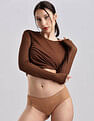 Calvin Klein Underwear Womens Brown Solid Panties