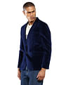 Tommy Hilfiger Men Navy Velvetine Solid Formal Blazer