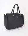Tommy Hilfiger Solid Black Pu Handbag