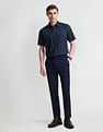 Arrow Short Sleeve Vertical Stripes Shirt