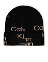 Calvin Klein Men Black All Over Print Beanie Cap