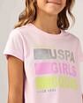 U.S. Polo Assn. Kids Girls Glitter Relaxed Fit T-Shirt