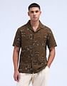 Flying Machine Geometric Print Seersucker Shirt
