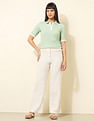 U.S. Polo Assn. Women Regular Fit Textured Polo Shirt