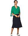 Tommy Hilfiger Women Green Notch Collar Solid Top
