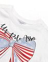 U.S. Polo Assn. Kids Girls Bow Print Relaxed Fit T-Shirt