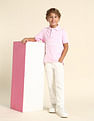 U.S. Polo Assn. Kids Boys Brand Printed Regular Fit Polo Shirt
