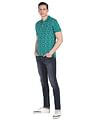 AD by Arvind Cotton Floral Print Polo Shirt