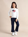U.S. Polo Assn. Kids Girls Regular Fit Graphic Printed Sweater
