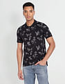 Flying Machine Floral Print Cotton Polo Shirt