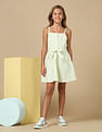 U.S. Polo Assn. Kids Girls Vertical Striped Mini Dress