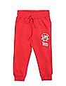 U.S. Polo Assn. Kids Boys Red Mid Rise Brand Print Track Pants