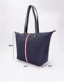 Tommy Hilfiger Solid Blue Nylon Tote Bag