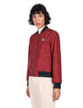 Tommy Hilfiger Men Red And Navy Reversible Polyester Bomber Jacket