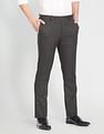 Arrow Hudson Regular Fit Micro Check Formal Trousers