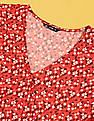 Flying Machine Women Surplice Neck Polyester Floral Print Fit Flare Dress