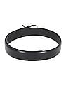 Calvin Klein Women Black Monogram Buckle Leather Belt