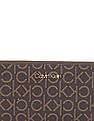 Calvin Klein Women Brown Zip Around Monogram Wallet