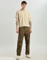 Calvin Klein Jeans Straight-Fit Solid Mid Rise Trousers