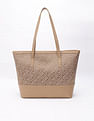 Tommy Hilfiger Logo Khaki Polyester Tote Bag