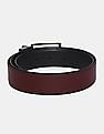 U.S. Polo Assn. Black And Burgundy Metallic Buckle Reversible Belt