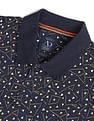 AD by Arvind Geometric Print Cotton Polo Shirt