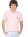 U.S. Polo Assn. Men Light Pink Solid Short Sleeve T-shirt