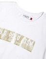 U.S. Polo Assn. Women Metallic Brand Print Cotton T-Shirt