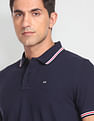 Arrow Sports Striped Hem Cotton Polo Shirt